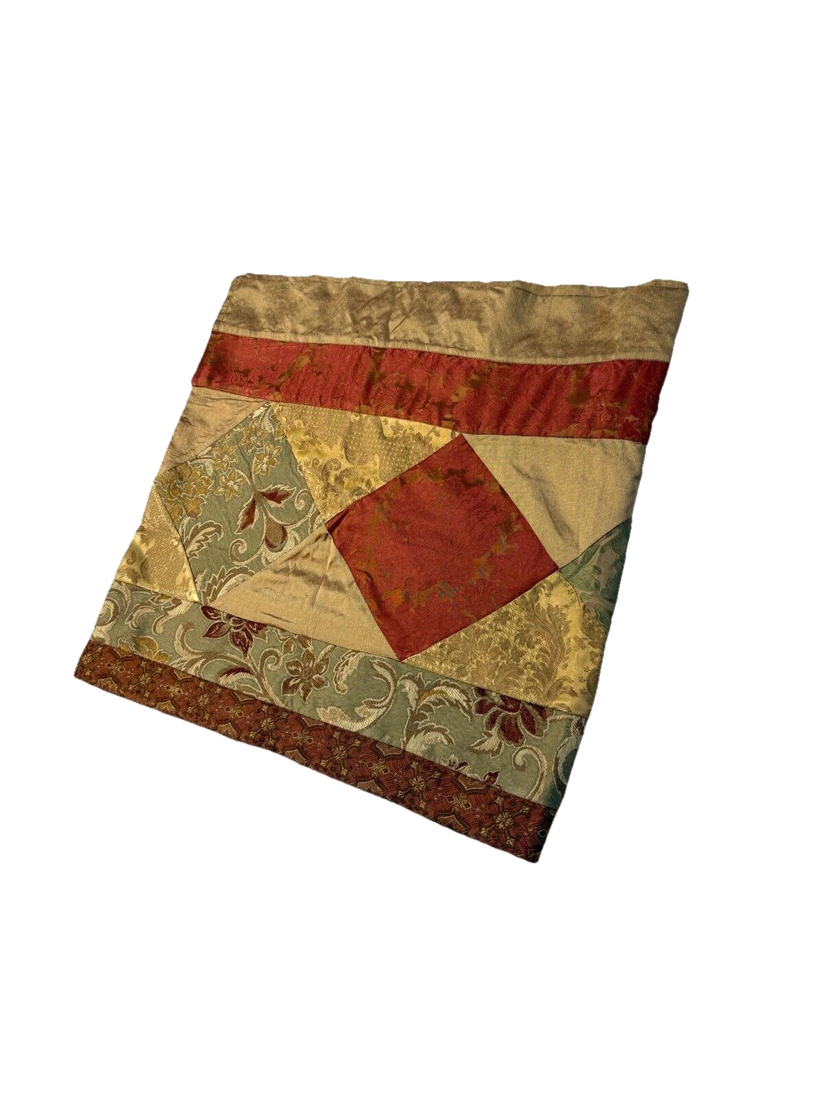 1 Luxury Window Valance Short Curtain Gold Red Green Pattern Lined Silk Blend