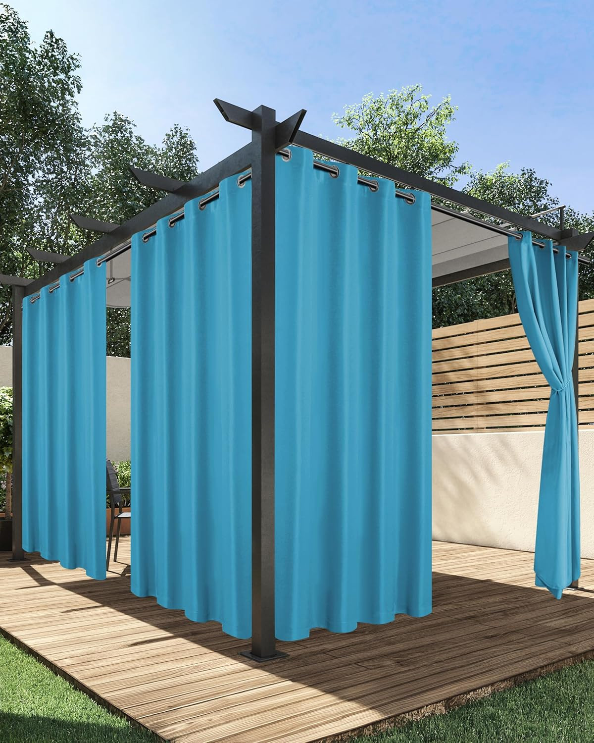 Outdoor Curtains for Patio Waterproof, 4 Panels – 54 x 108 Inch – Privacy Protec