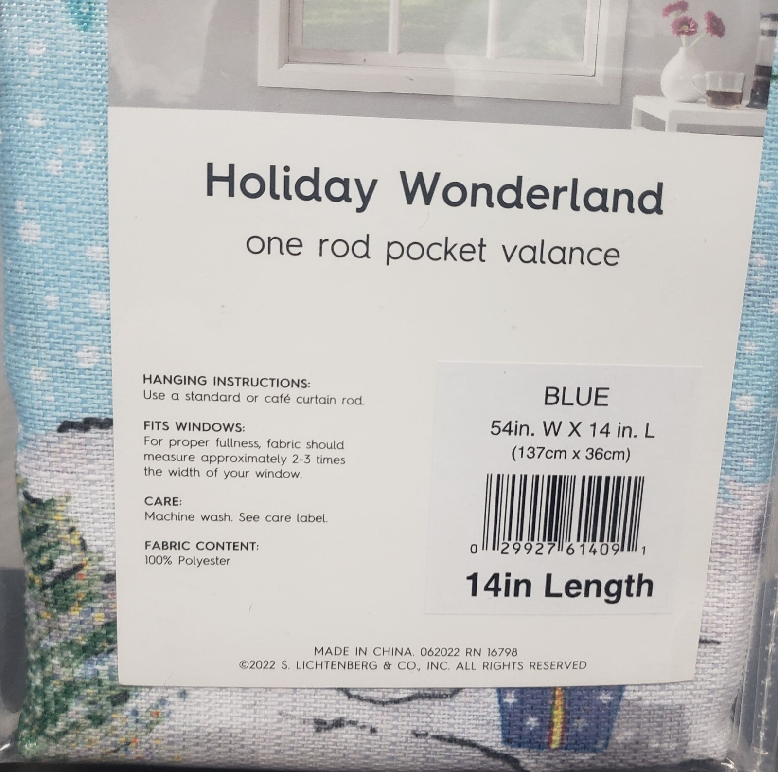 1 Fabric Printed Kitchen Valance(54×14″)CHRISTMAS,SNOWMEN,HOLIDAY WONDERLAND,Lic