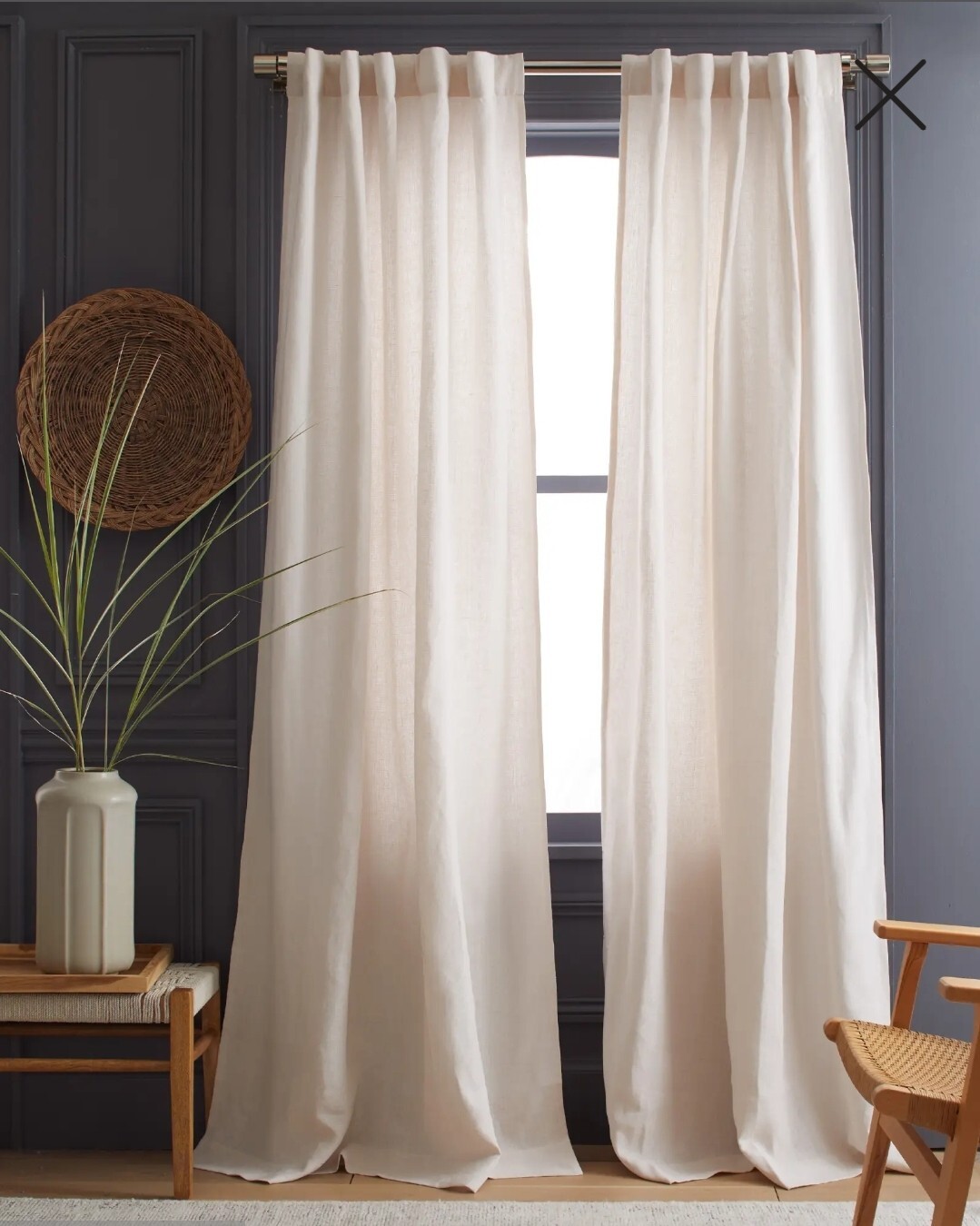 NWOT! Quince Tex. Linen Sand Filtering Curtains Set Of 2 Panels! 48″x 96″ (Y29)
