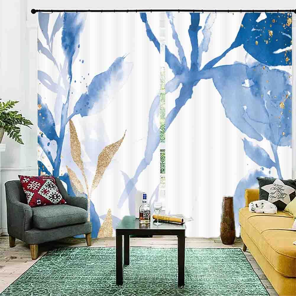 Blue Ink Affinity Test 3D Curtain Blockout Photo Printing Curtains Drape Fabric