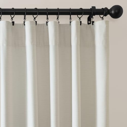 Ravello Burnout Velvet Curtains 84 Inches 50″W x 84″L (Pack of 1) Off-white