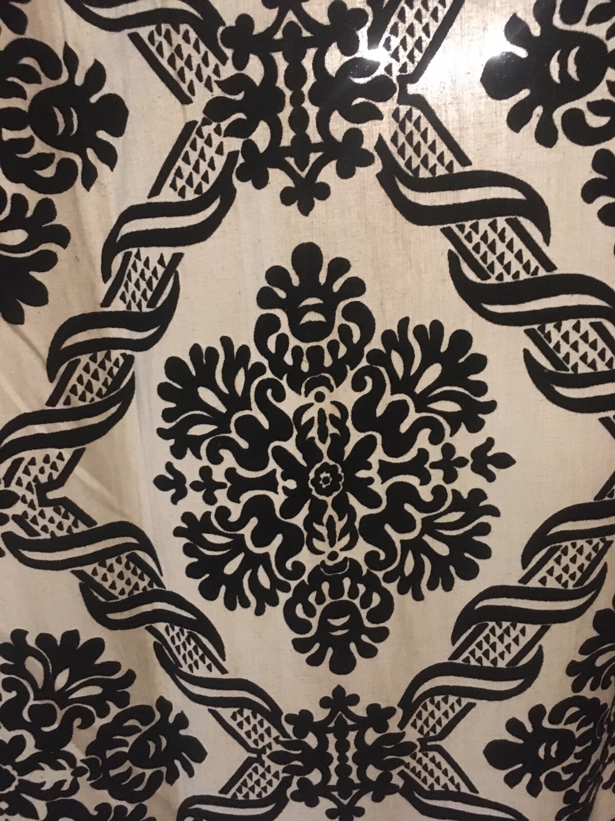 Multi-Purpose Black/Off White Curtains Or Use For Upholstery Headboards,Wall Art