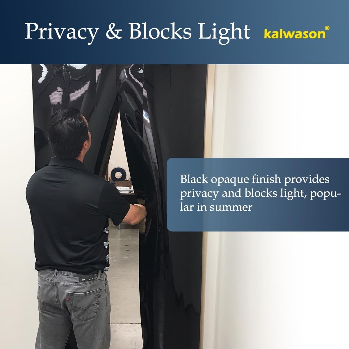 Plastic Strip Door Curtain Black – Commercial Flat PVC Curtain Vinyl Roll, for