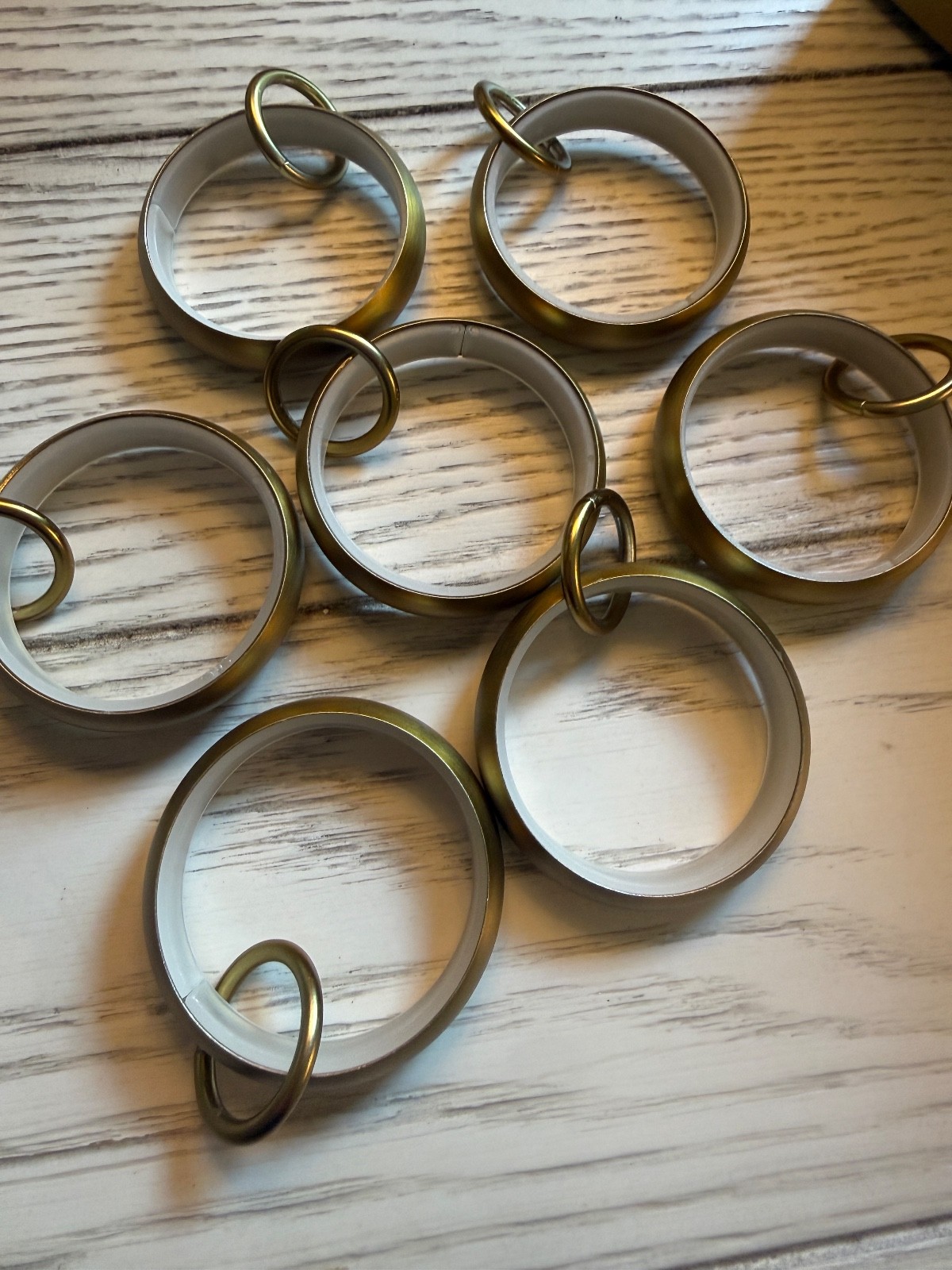 West Elm Quiet Glide Double Curtain Rings Large Antique Brass (set of 7) 2.15″