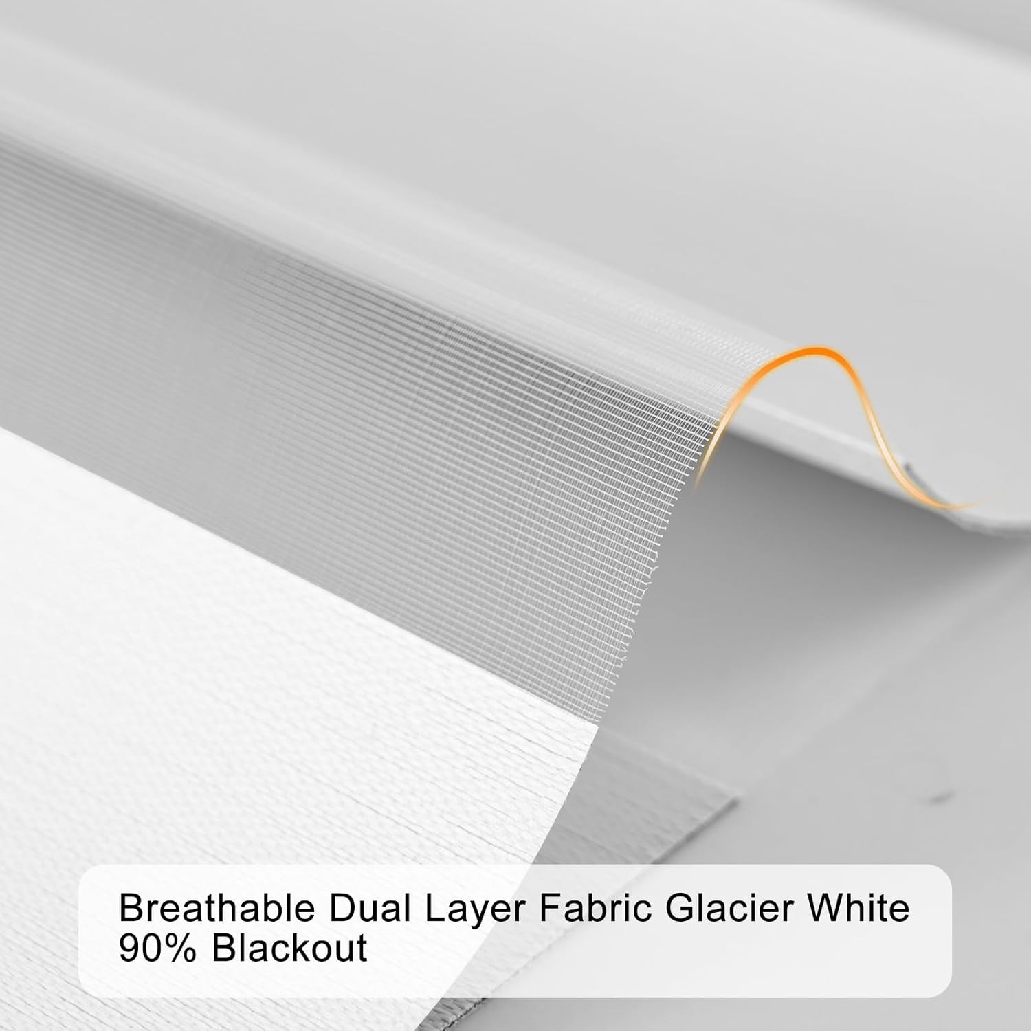 Blackout Cordless Zebra Blinds for Windows (35″ W x 64″ H, White) with Upgraded