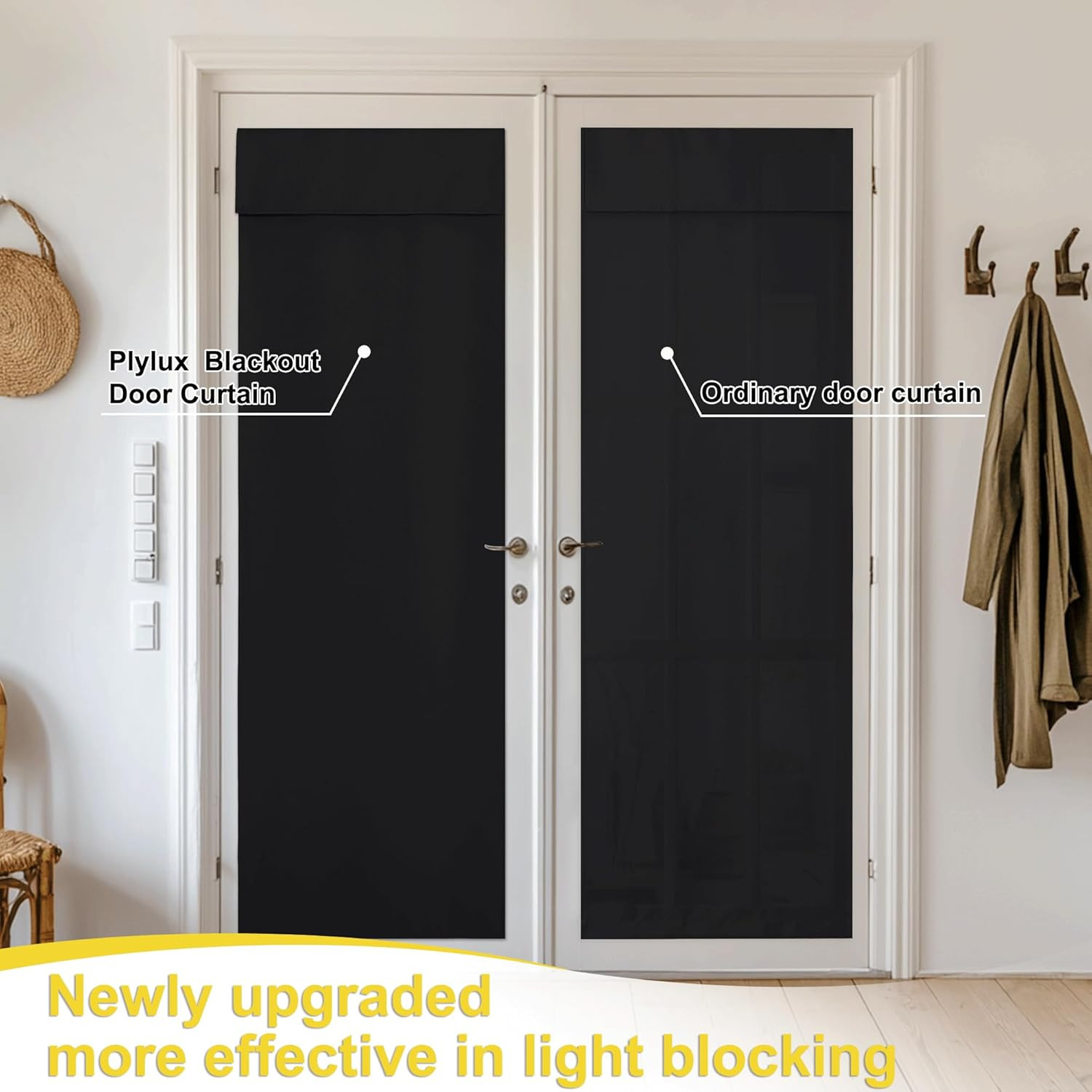 Blackout Thermal Insulated French Door Curtain, 26W x 72L, 1 Panel