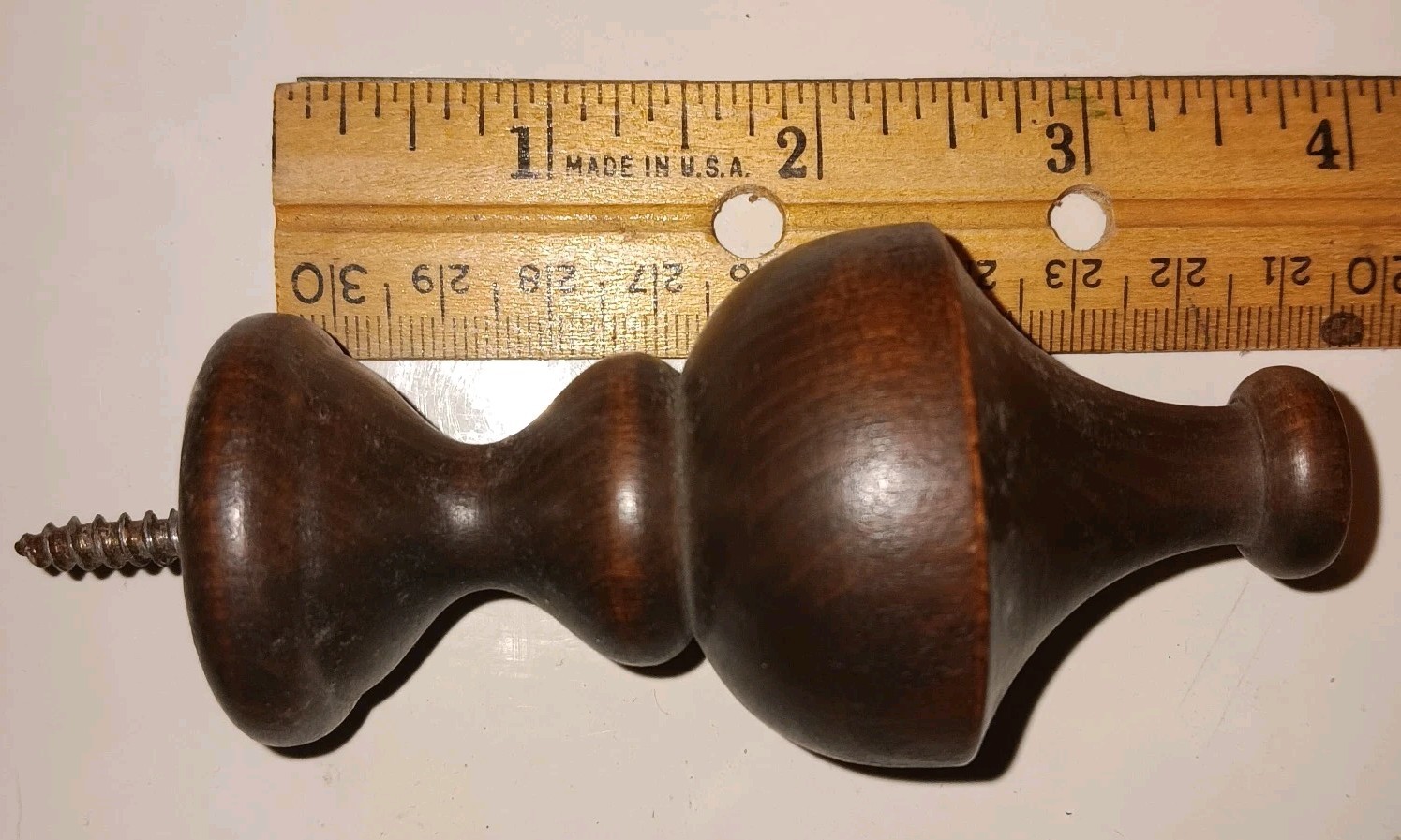 Wood Finials Spindels Walnut Color Vintage 4 Pieces 3 1/2″ Bed Clock Banister
