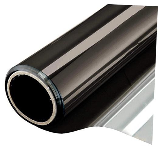 One Way Window Privacy Film, See Out Not in 17.5 Inch x 6.5 Feet Black Silver