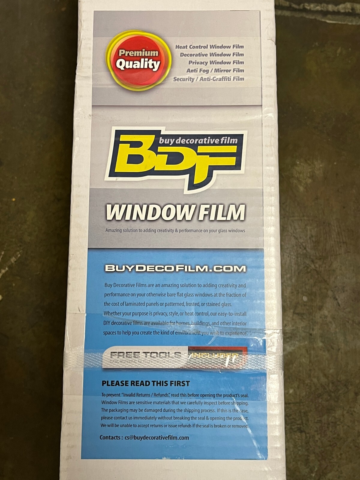 BDF BLKT Window Film Blackout Privacy 36in x 49ft New Free Shipping