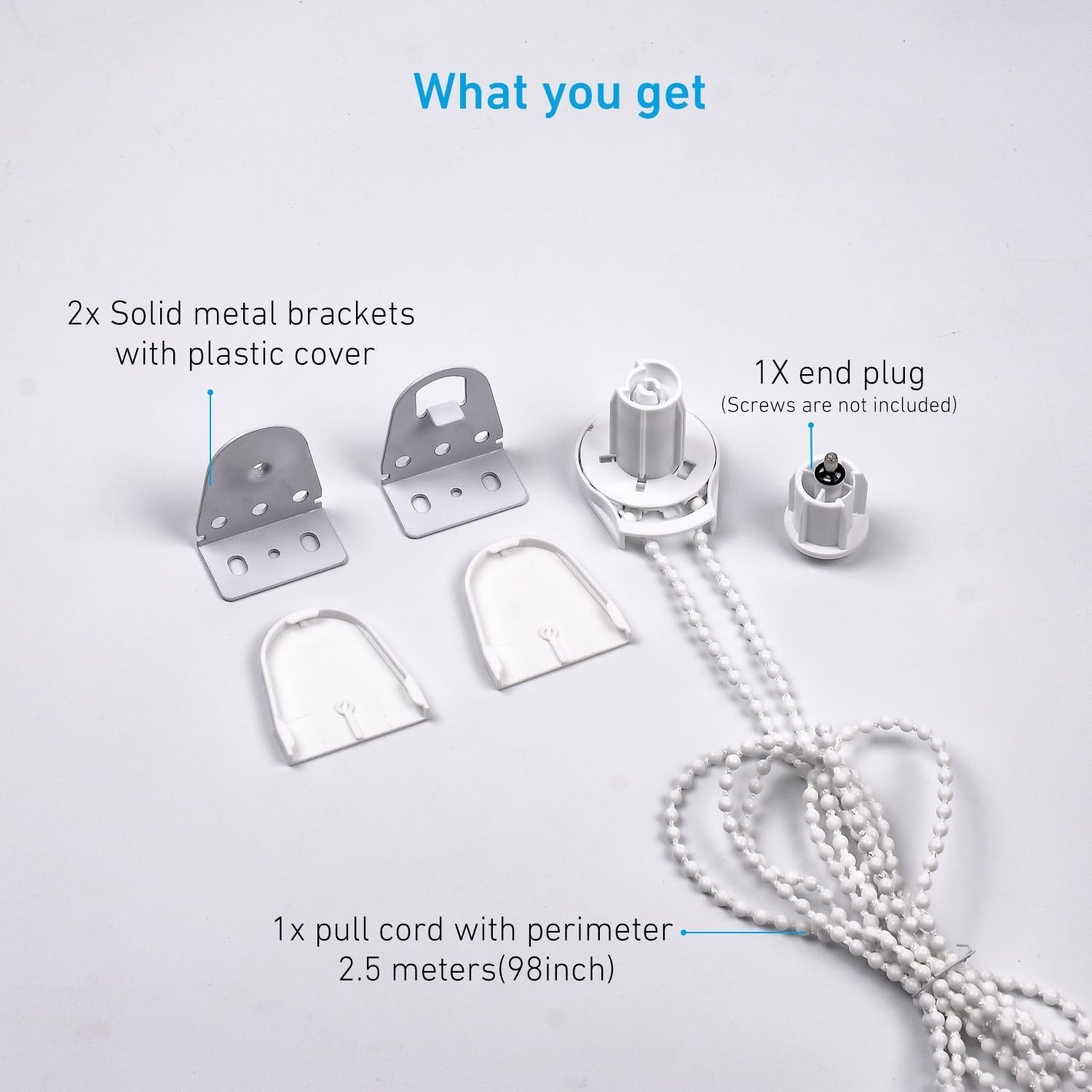 25mm Metal Bracket Upgrade Kit for Roller Blinds – Includes End Plug & More