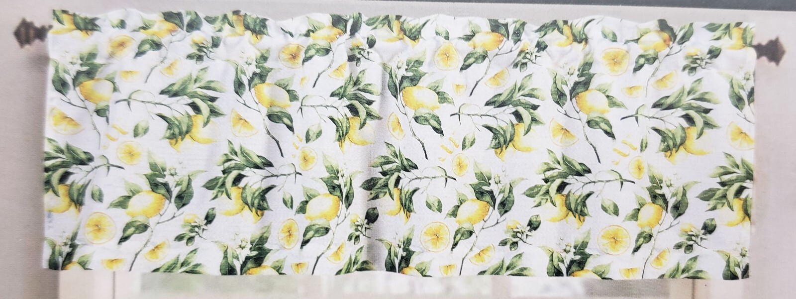 3pc Printed Kitchen Curtains Set:2 Tiers(26″x36″)&Valance(52″x18″)LEMONS,Tribeca