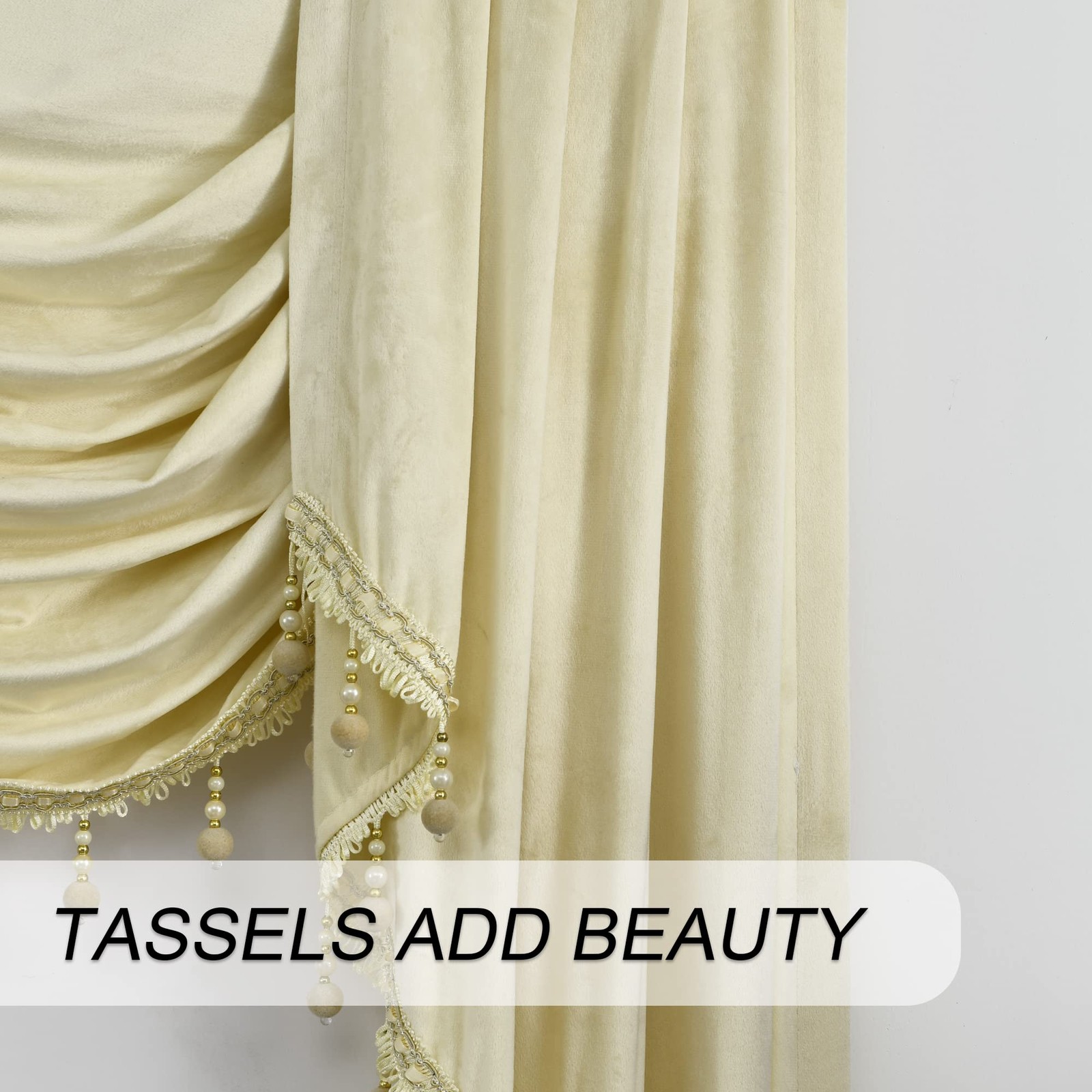 Beige Toppers Window Cutains for Living Room – Velvet Swag Waterfall Valance …