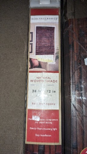 Modern Classics Natural Woven Shades Bali Mahogany 36″ By 72″ Very Heavily Made