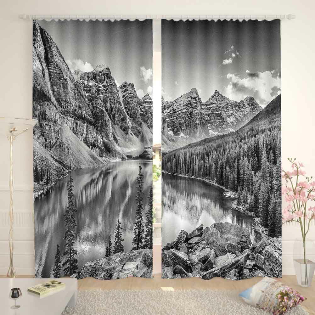 Grey Intelligence Sky 3D Curtain Blockout Photo Printing Curtains Drape Fabric