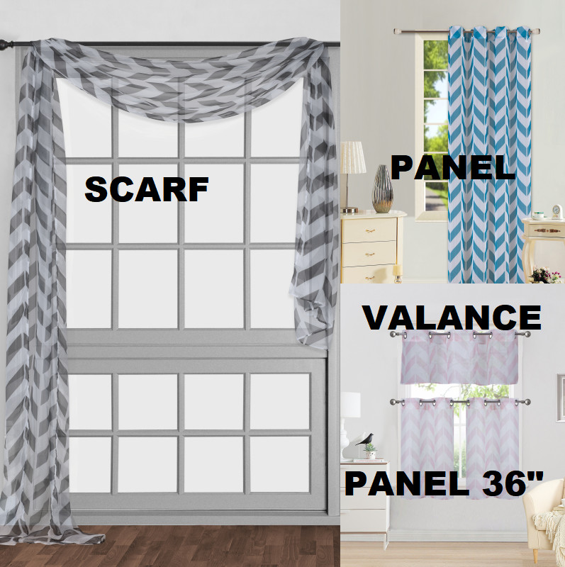 1PC STRIPE MIX COLOR PRINTED PANEL VOILE SHEER GROMMET WINDOW CURTAIN DRAPE(C37)