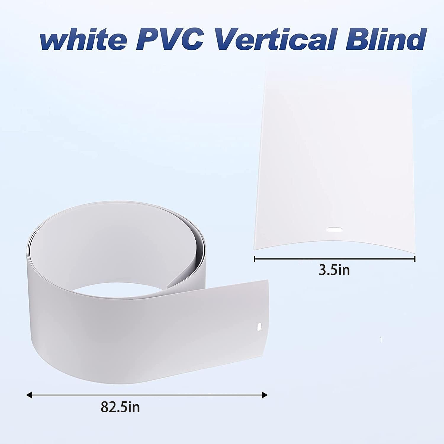 82.5″ x 3.5″ White PVC Vertical Blind Replacement Slats Curved Smooth 5 Pack
