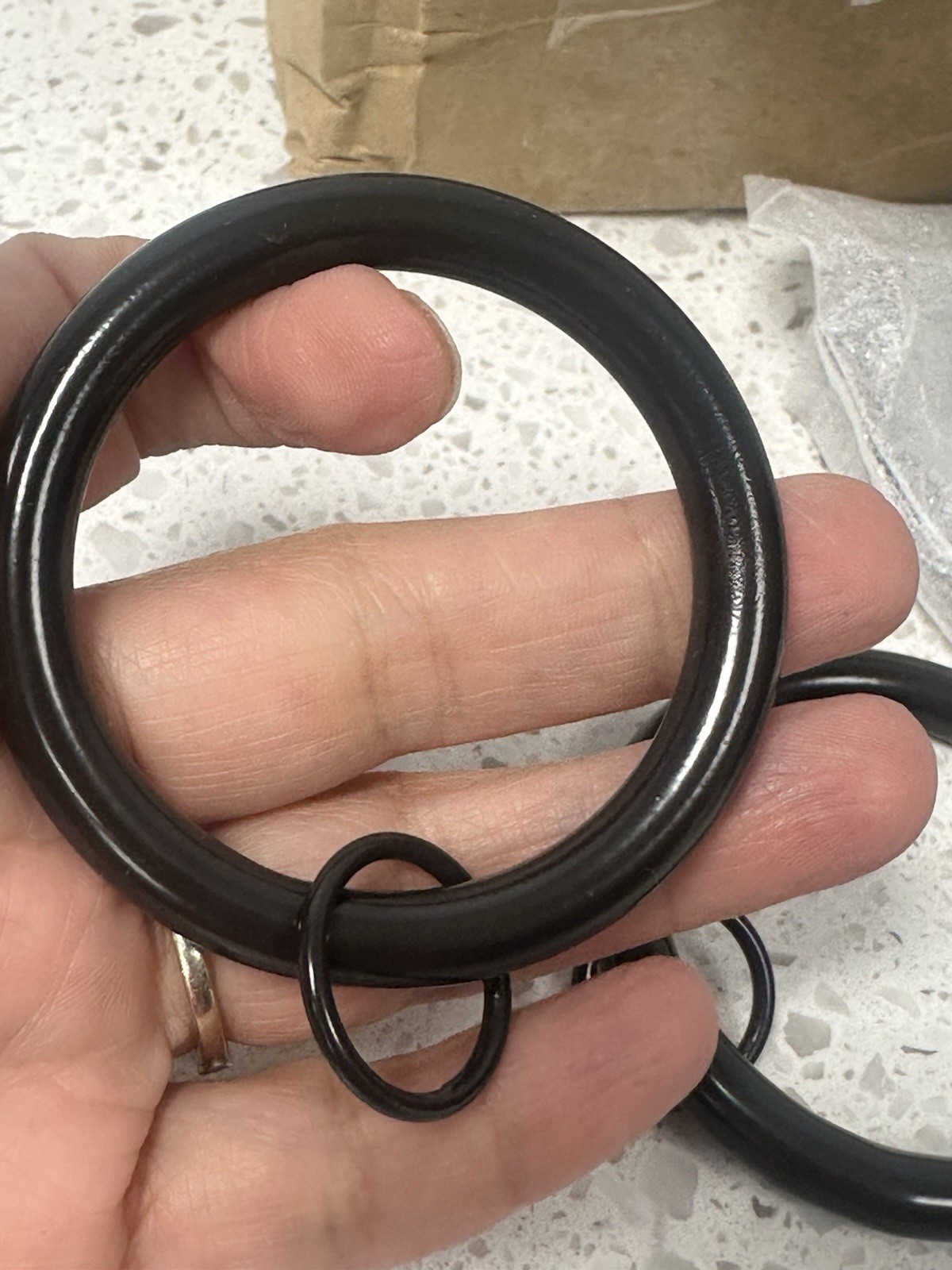 Restoration Hardware Large Loop Rings Lot Of 28 Antique Bronze Finish Open Box
