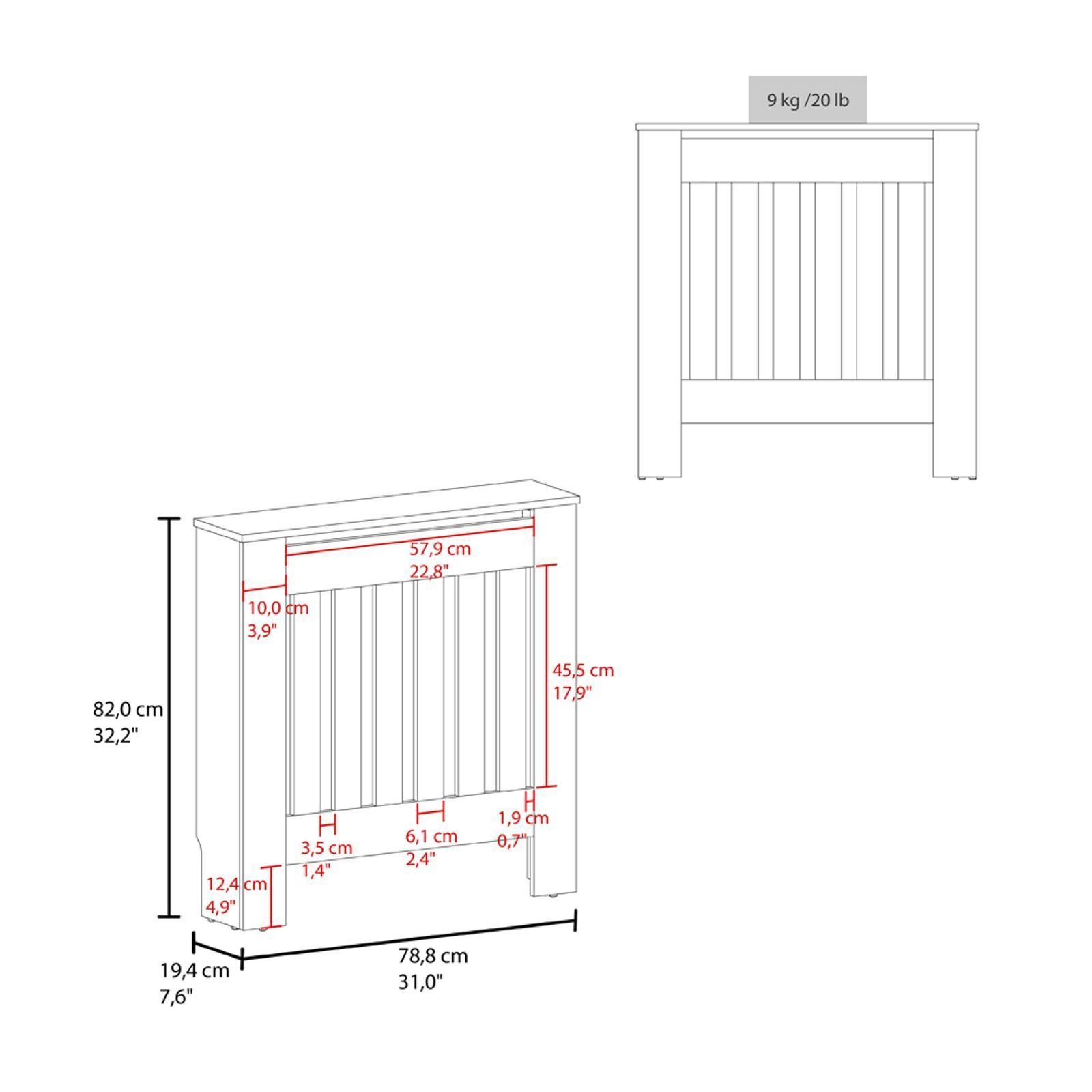 Engineered Wood Black Panel Radiator Cover Space Saving Flat Heater for Modern