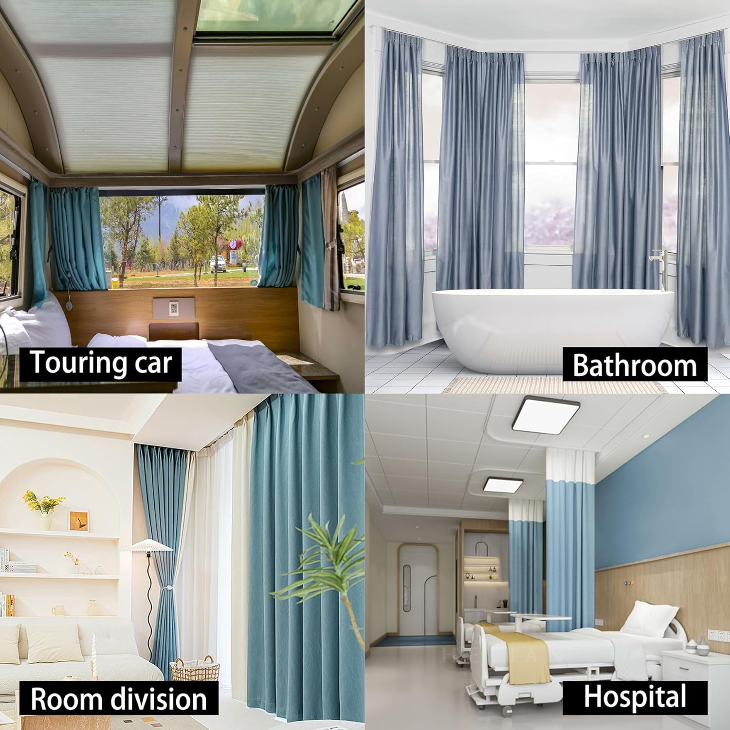 Flexible Ceiling Curtain Track, Bendable Curved Curtain Rail Ceiling Mount for R