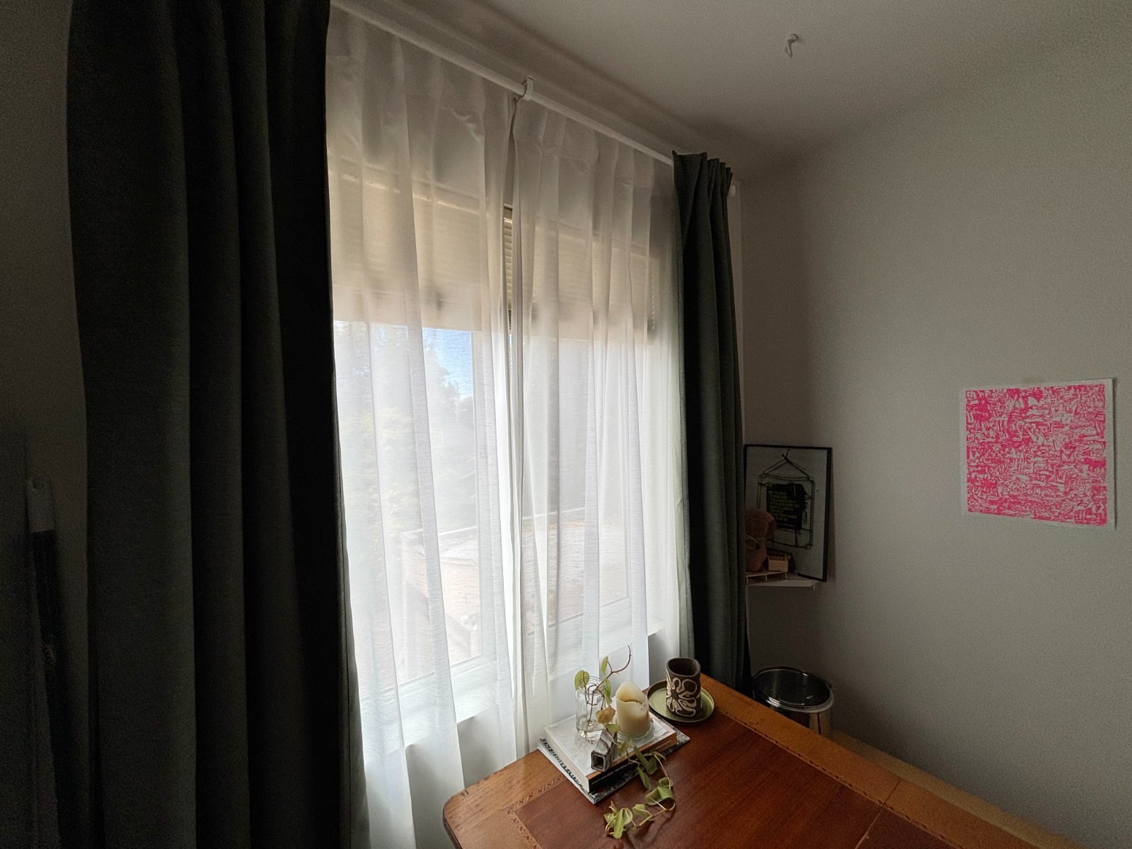 IKEA Vilborg Green-gray room darkening curtains 57×98″, 1 pair
