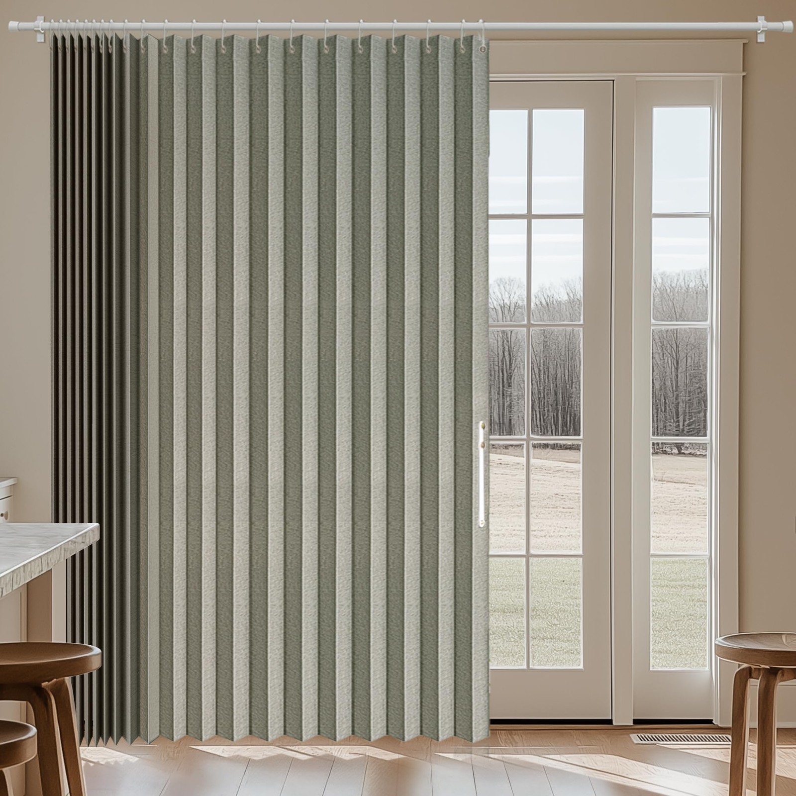 100% Blackout Curtains Patio Door Curtain Accordion Door Sliding Door Curtain…