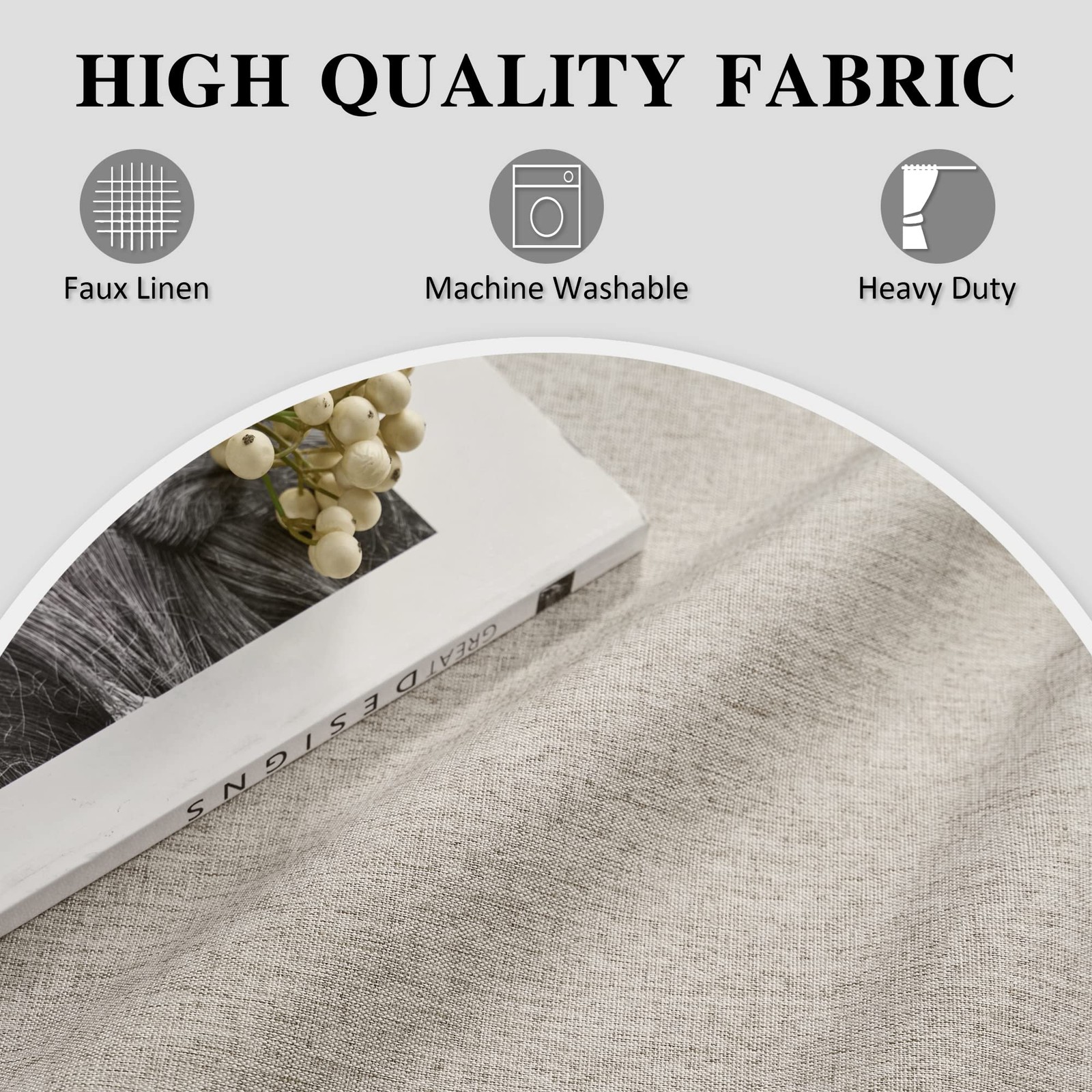 Beige 12ft Curtains Total Blackout Extra Long, 2 Story Curtains 144 Inches Lo…