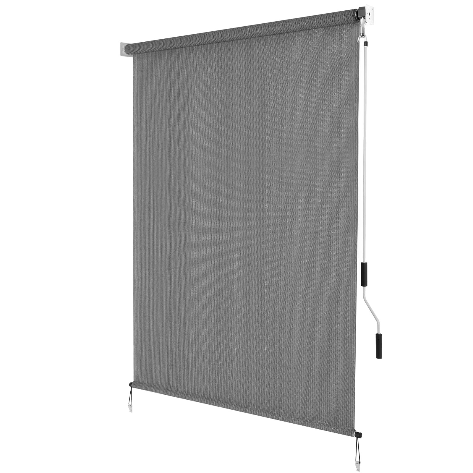 Outdoor Sunshade Roller Shades 60″ W x 72″ H, Cordless Roll Up Shade Blinds P…