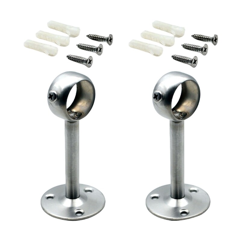 2pcs Silver/Black Ceiling Curtain Brackets Heavy Duty For Drapery And Closet