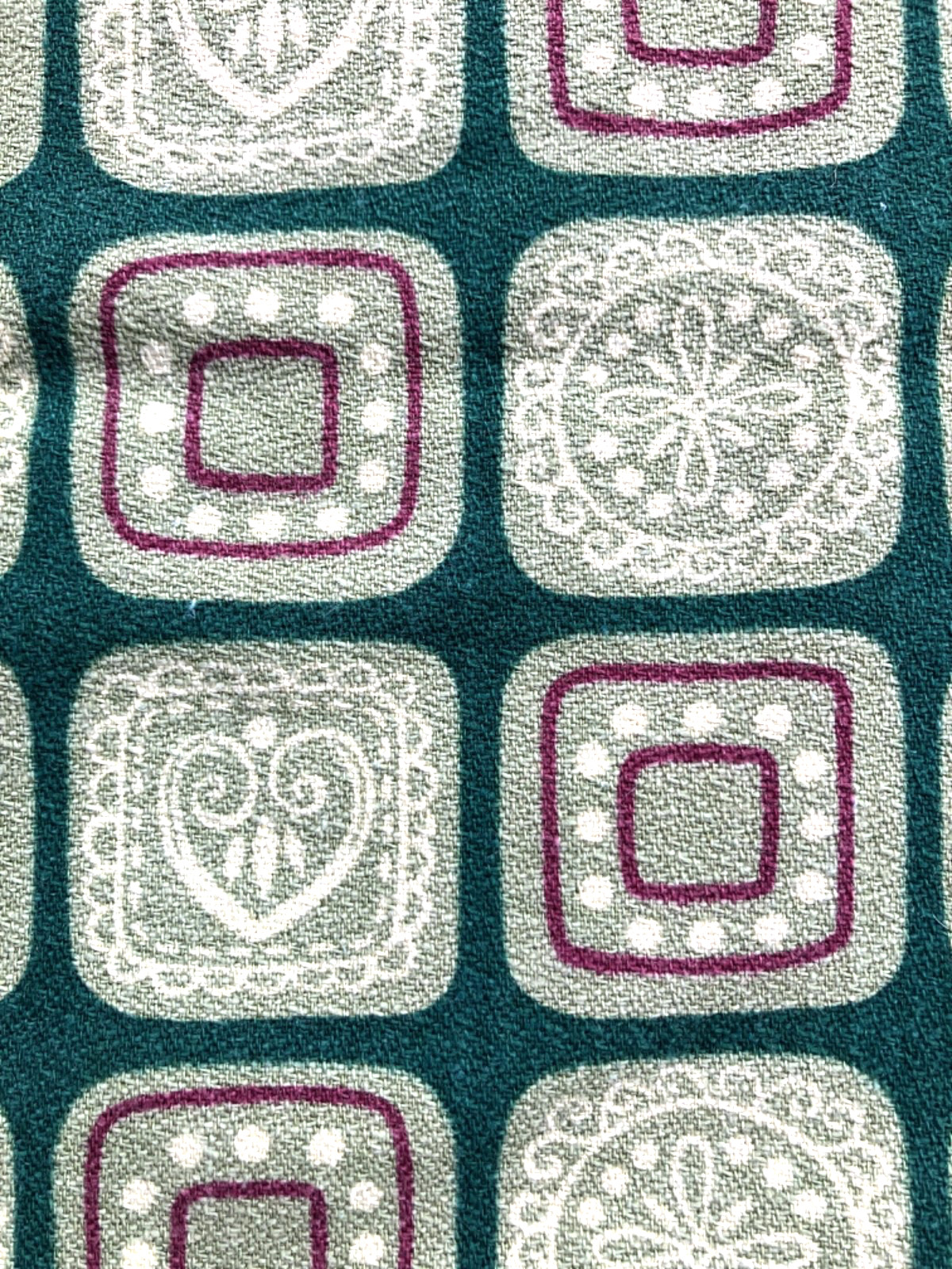 VTG Abstract Geometric CAFE’ CURTAINS green MCM 27″h x 45″ w (90″) PAIR