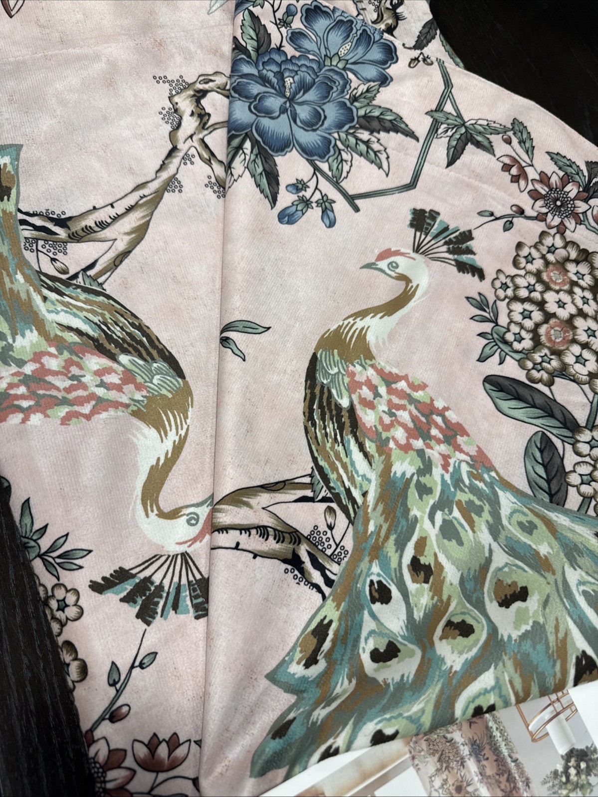 (2) Callisto Peacock Bird Prints Multicolored Rod Pocket Panels 38”x 96” ~New~