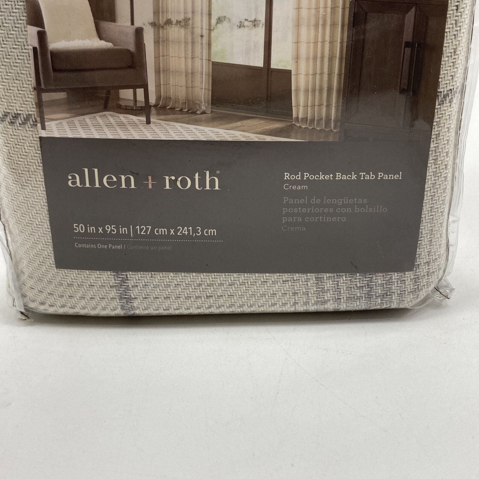 Allen + Roth ENGLEWOOD 50”x95” Rod Pocket Back Tab Panel Curtain Cream 3728148