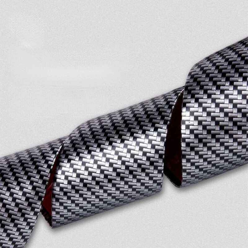 1m DIY Car Sticker Carbon Fiber Rubber Door Sill Protector Anti Scratch Strip