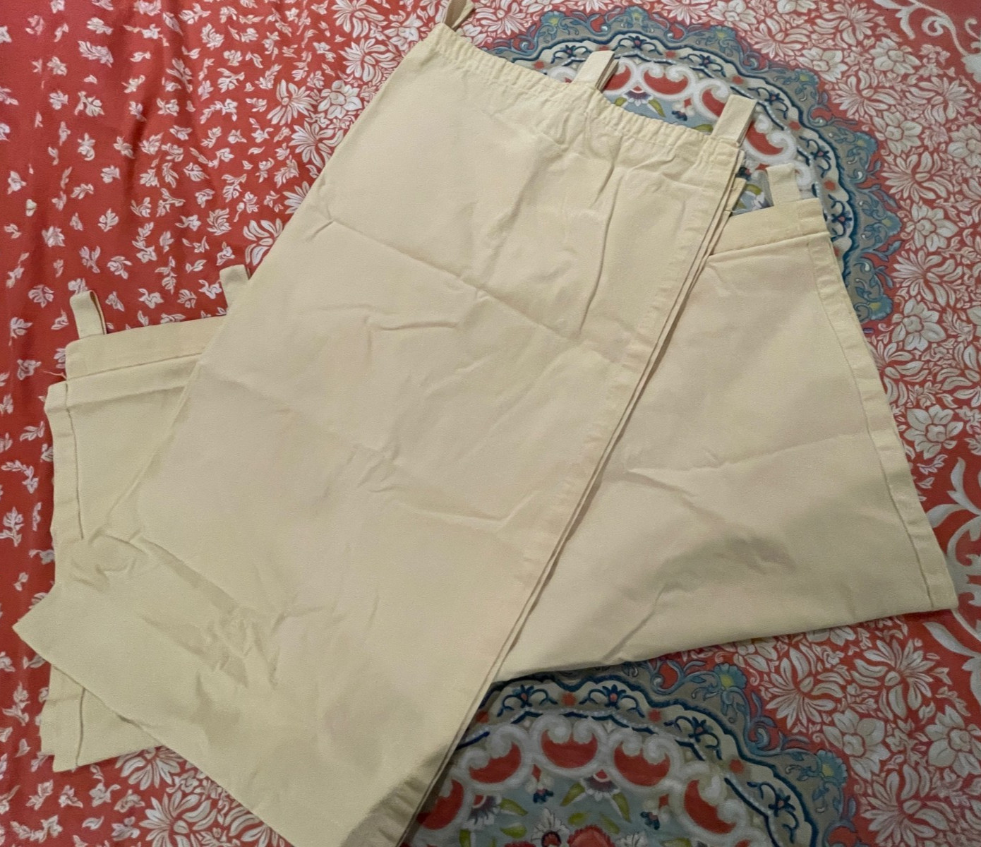 (2) MARTHA STEWART EVERYDAY 100% Cotton Tab-Top Panels (41″ x 84″) ~ Pale Yellow