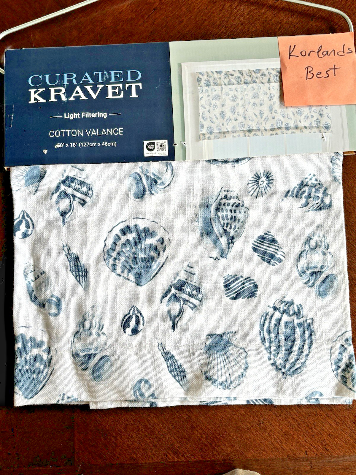 Curated Kravet Coastal Shell Beach Valance 50×18 Blue New