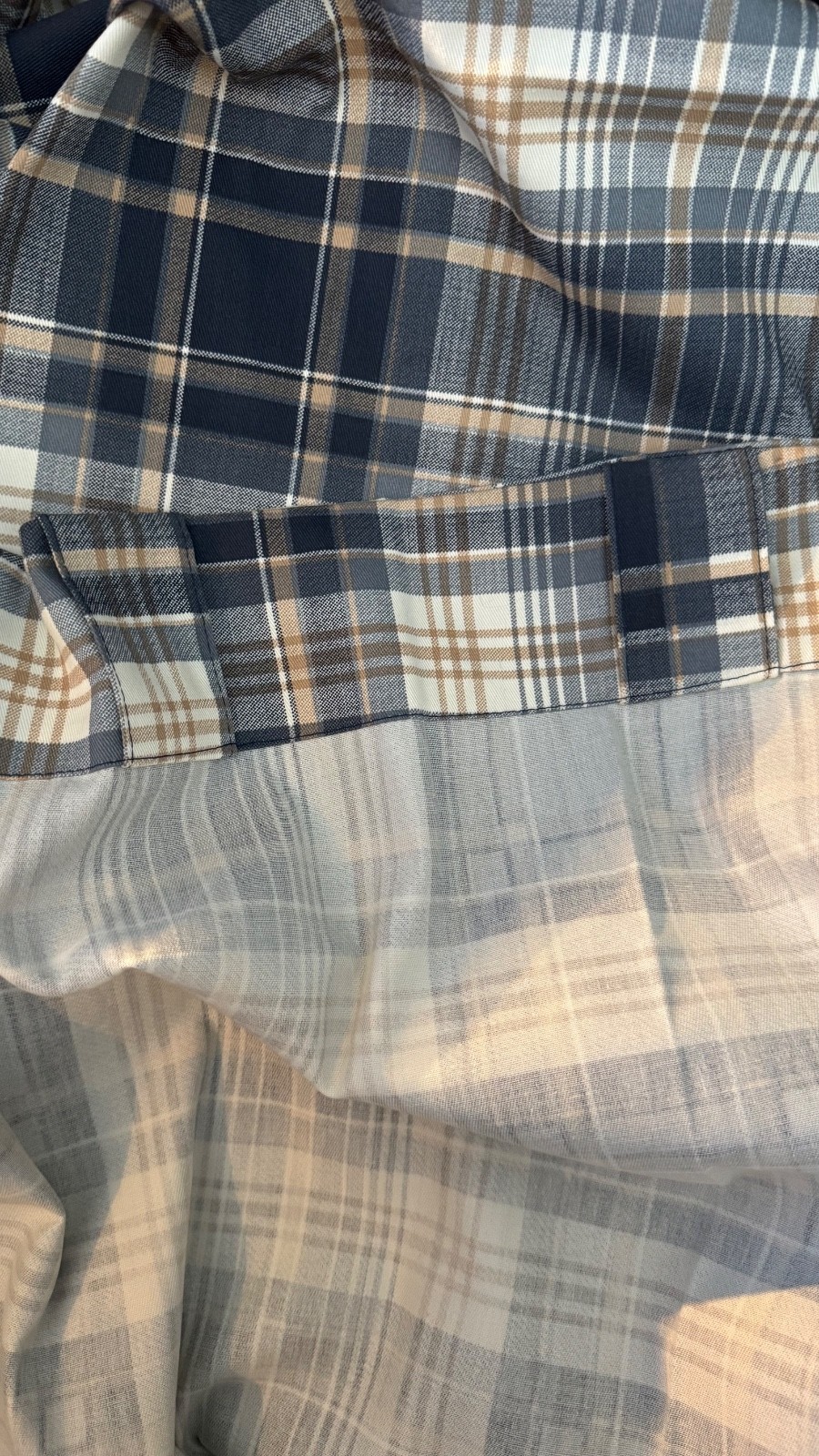Classic Plaid Curtains, two panels (Navy Blue, Light Blue, Cream, Light Brown)