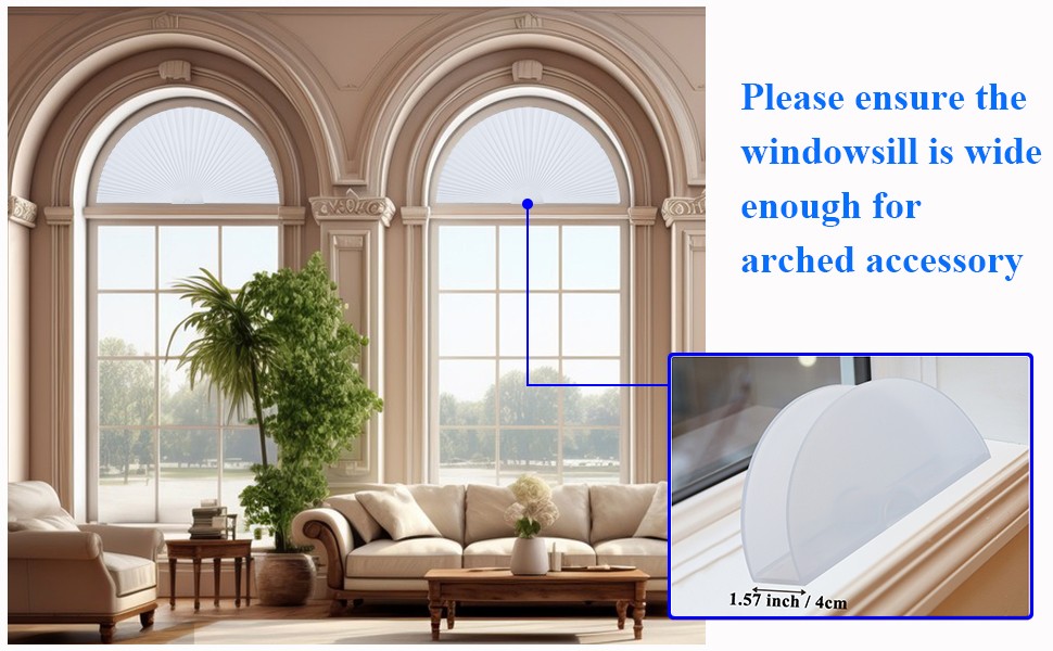 Arch Window Shade Radius 18 inch Half Circle Arched Non-Woven Stick on Cut to