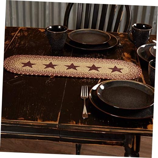 Classic Country Primitive Tabletop & Kitchen – Burgundy 24″W x 8″L (Pack of 1)