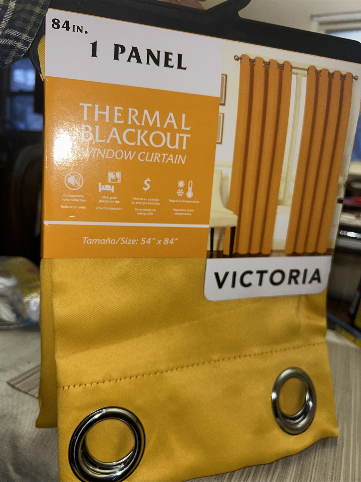 Victoria 1 Panel 84” X 54” 100% Blackout Window Curtain Thermal Blackout NIP