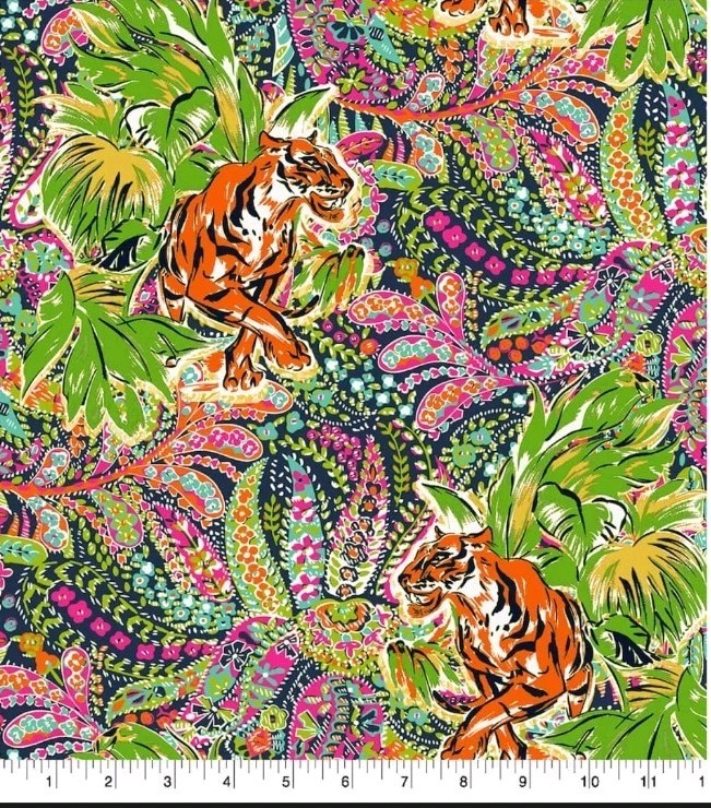 LINED WINDOW VALANCE CURTAIN 42 X 15 TIGER JUNGLE ANIMAL PAISLEY