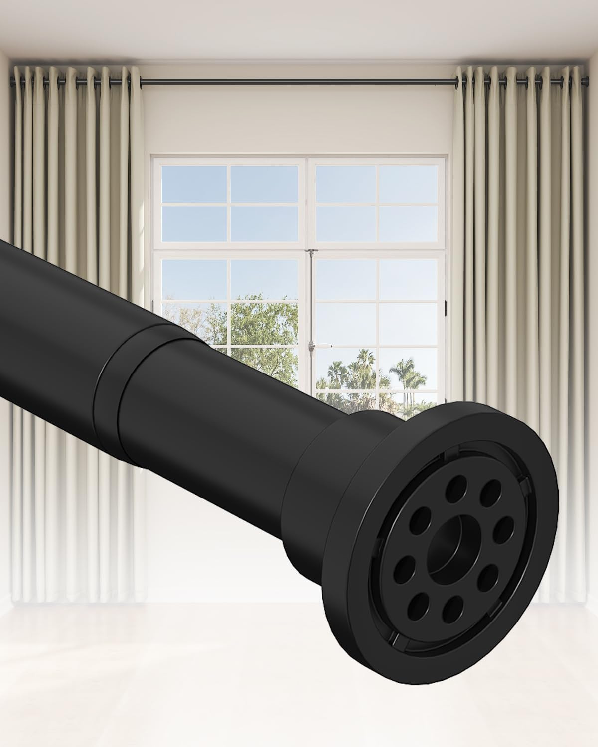 Adjustable Heavy Duty Tension Curtain Rod 42-123 Inch – No Drilling, Easy Instal