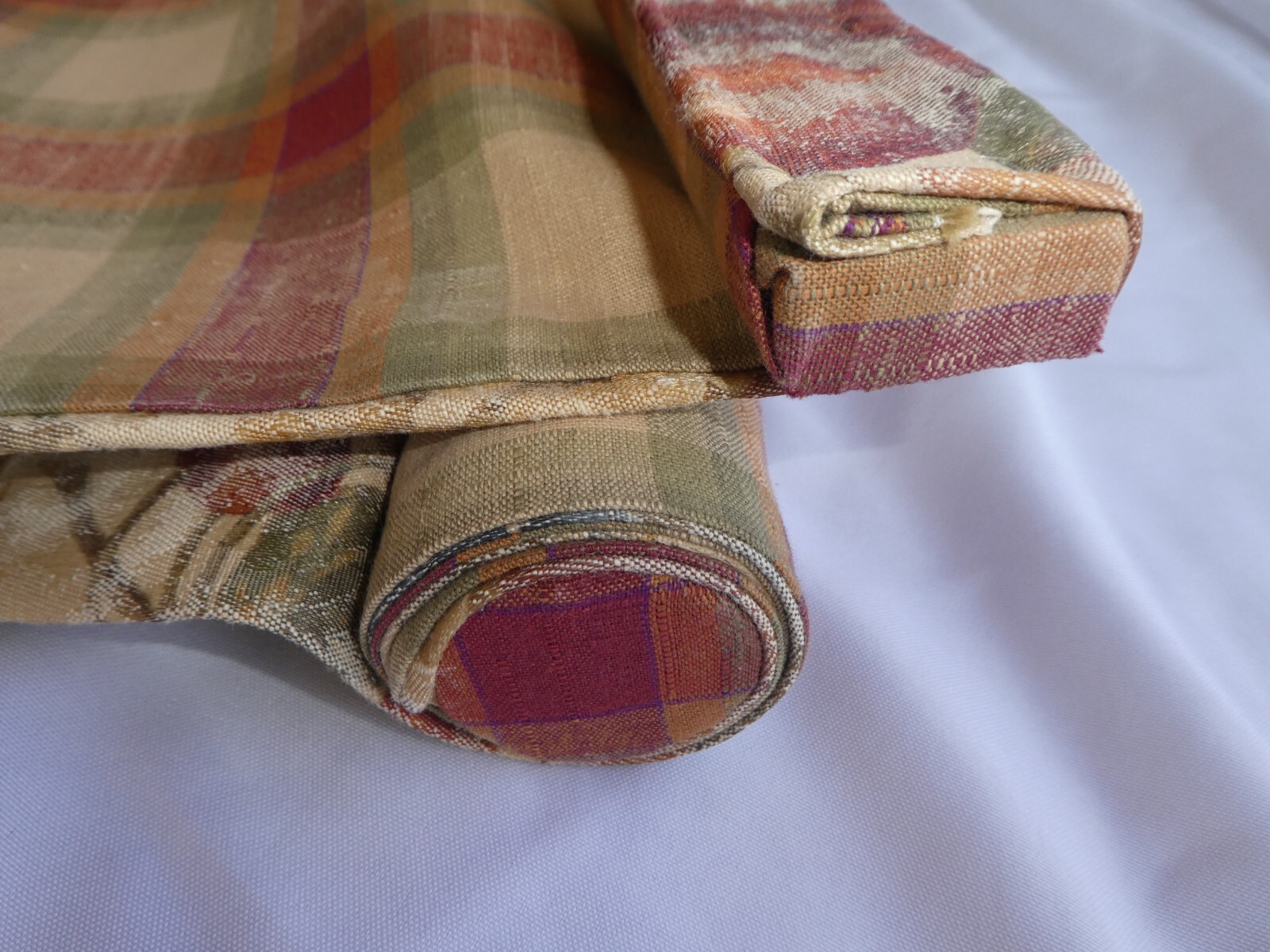 CUSTOM Roll Shade Window VALANCE 102″ Lined French Country Floral & Plaid EXCEL