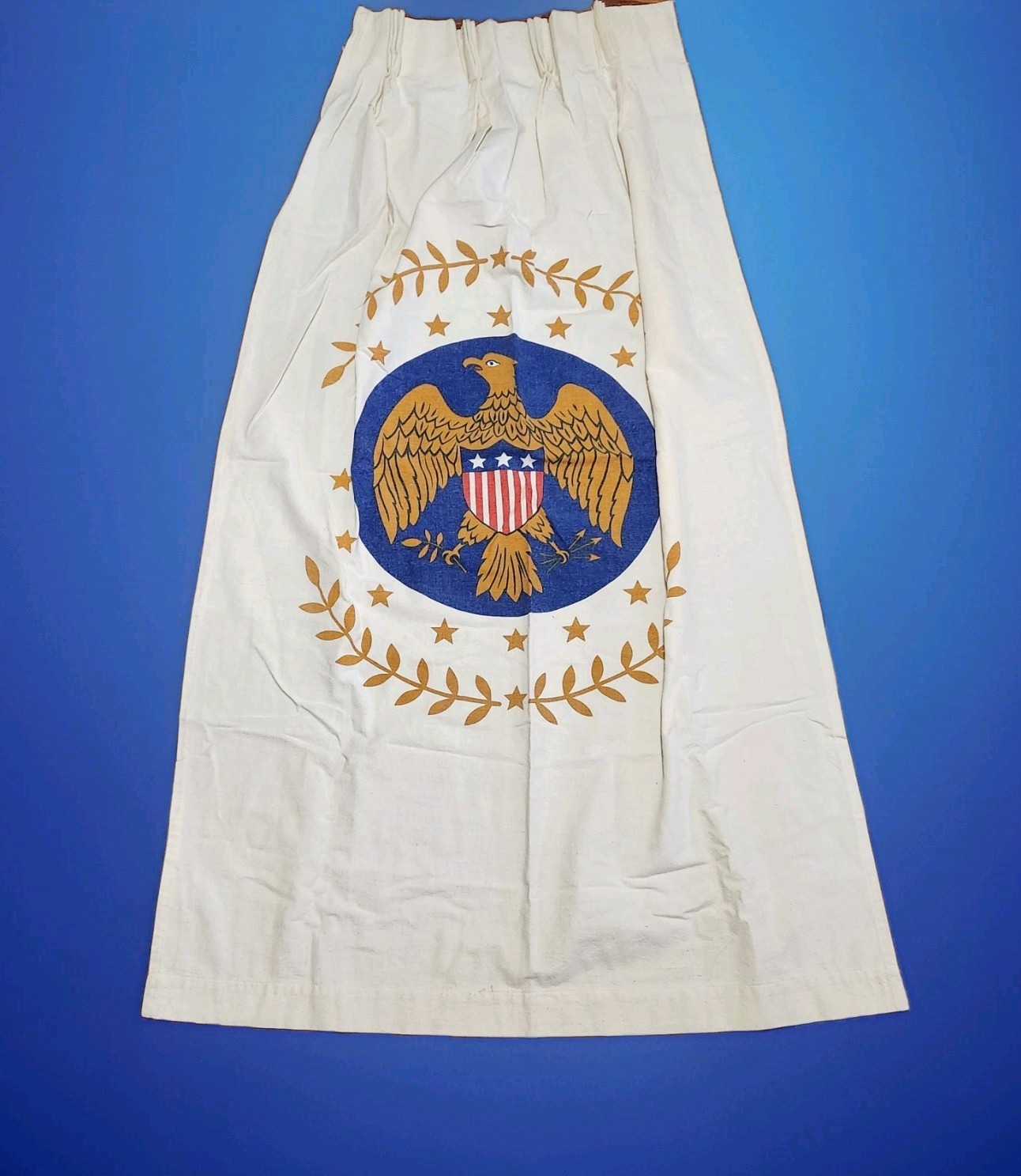 6 Vintage Great Seal of the US Curtains – US President, VP, Military Eagle Flag