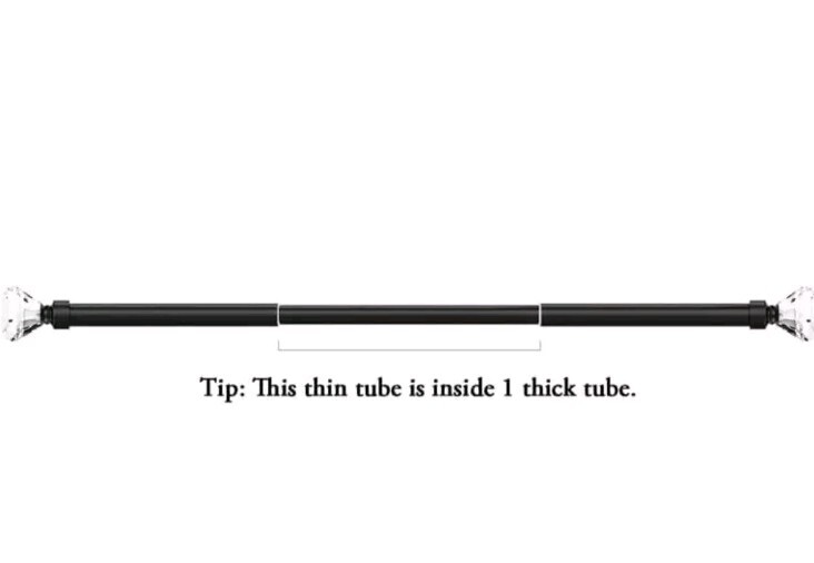 Orger 4 Pack 1-inch Diameter Crystal/Black Curtain Rods 22″-42″ Single Drapery