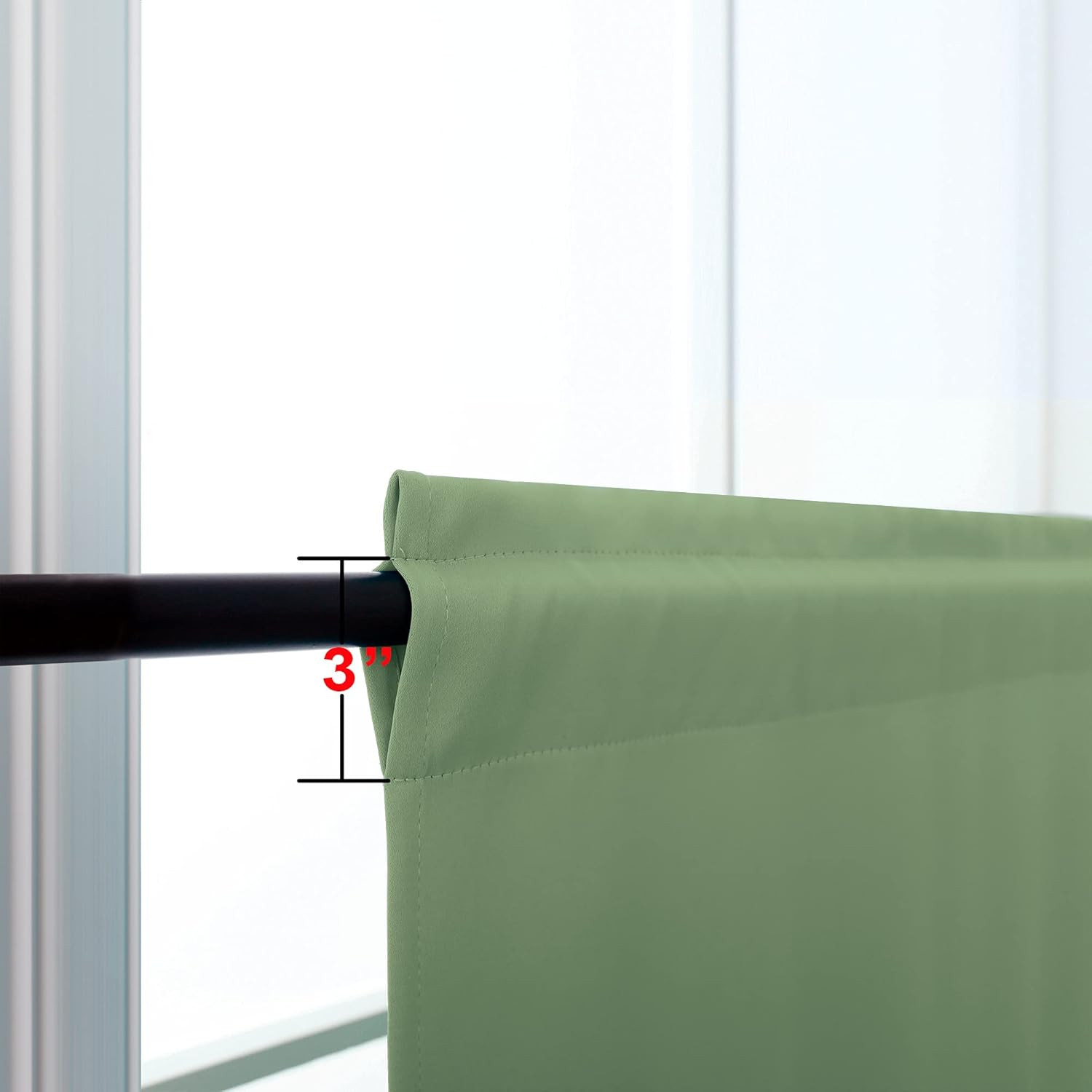 Bathroom Curtains Window, Short Blackout Boho Curtain for Bedroom, Wide 34 X Lon