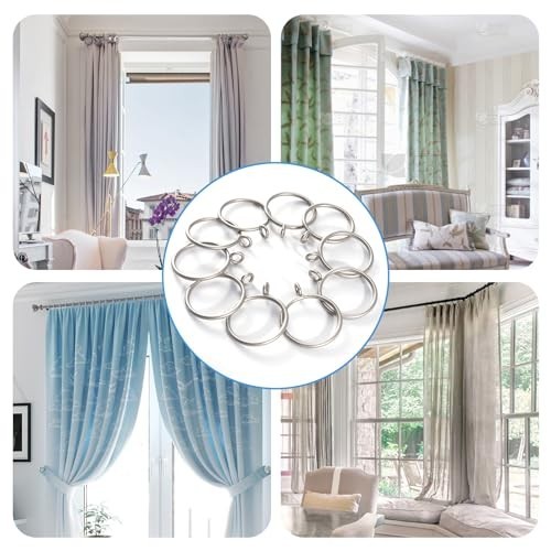 44 Pack Metal Curtain Rings with Eyelets, 1.5″ Drapery Rings for Pinch Pleat Cur