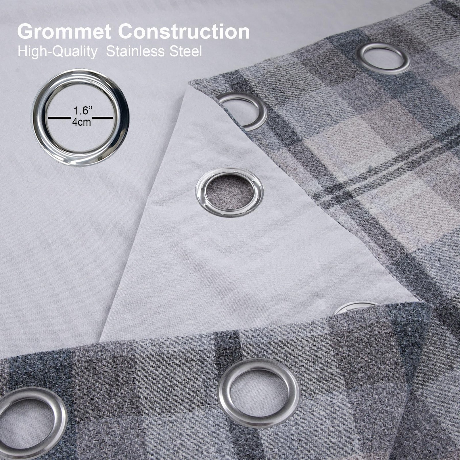 always4u Woolen Check Curtains 100% Blackout Highland Tartan Curtain Living