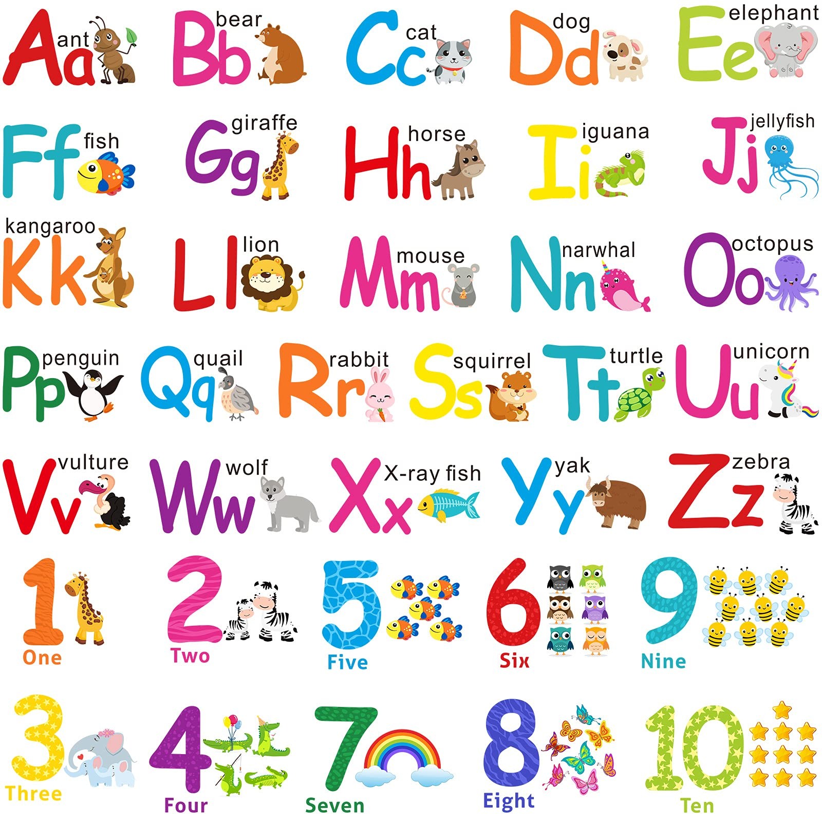 Gersoniel 6 Sheets ABC Alphabet 6 Count (Pack of 1), Assorted, Multicolor