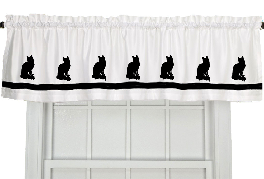 Turkish Angora Cat Window Valance Curtain in Your Choice of Colors
