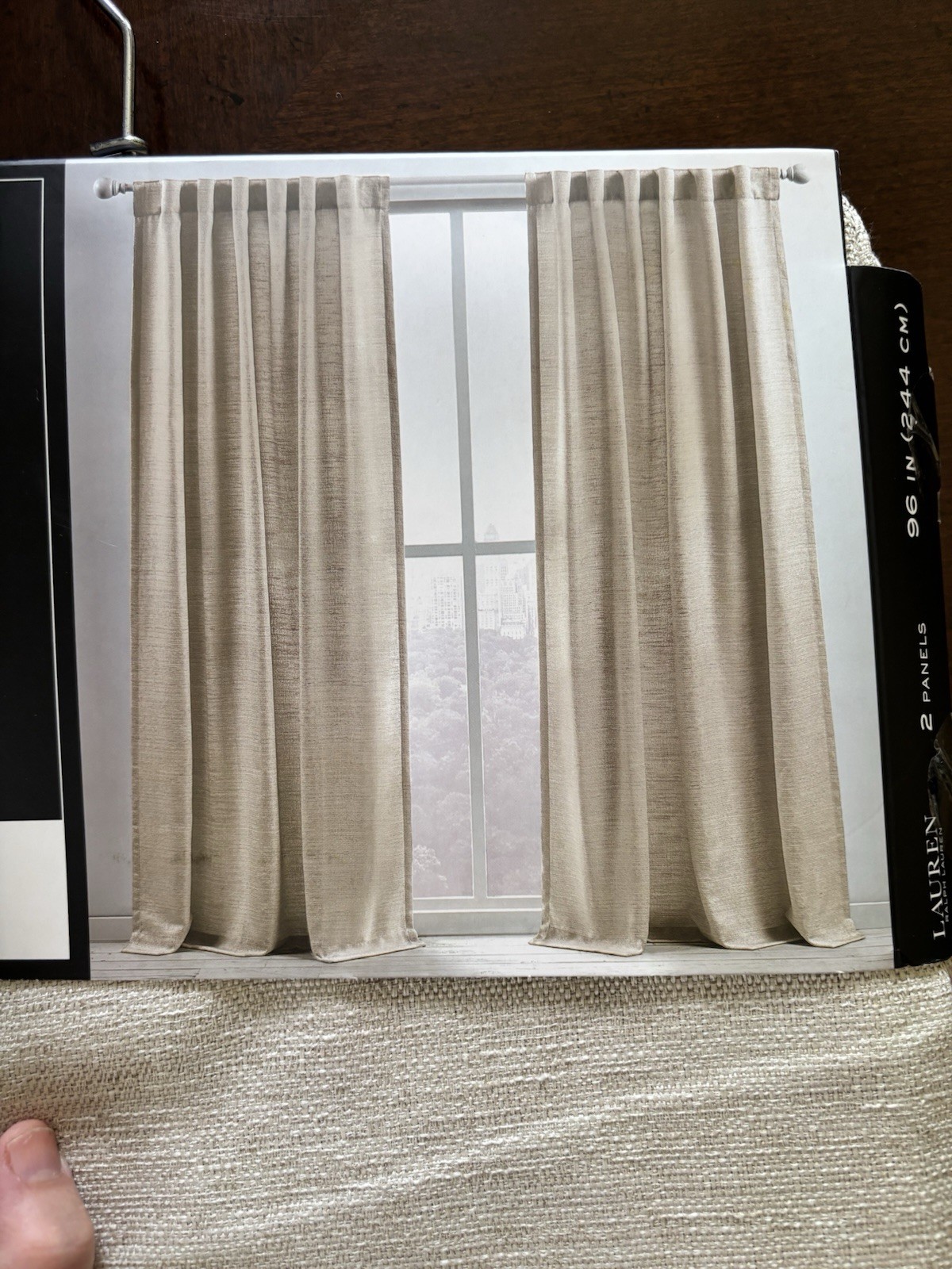 2 Ralph Lauren Maceio Thermal Blackout Back Tab Panels Curtains Linen 54″ x 96”